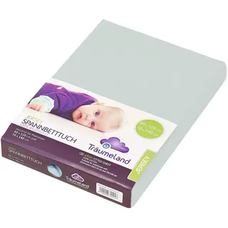 Träumeland TT02153 Spannbetttuch Jersey mint, 60 x 120 + 70 x 140 cm, mehrfarbig