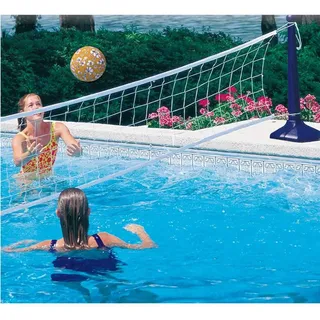 Kerlis 08231 Volley-Set für Pool, Netz ausziehbar bis 7 m, beschwerte Füße, Farbe: Blau, 8231