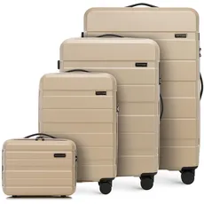 WITTCHEN COMODO Line Kofferset Reisekoffer Hartgepäck aus ABS TSA Schloss Größe (S+M+L+Kosmetikkoffer) Beige