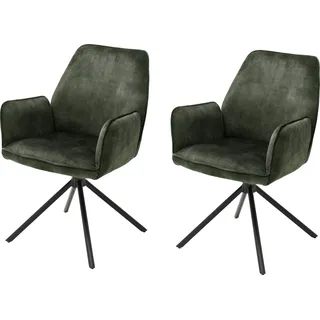 MCA Furniture Esszimmerstuhl Ottawa Polyester grün 2er Set