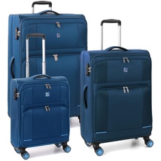 MODO BY RV RONCATO Set mit 3 Trolleys 4R Star 2.0 Blau, blau, 3er Set Softkoffer