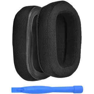 Ersatz Ohrpolster für Logitech G935 / G933 Kopfhörer von MMOBIEL - Mesh Gewebe Kopfhörer Ohrpolster - für G230, G231, G233, G332, G35, G430, G431, G432, G433, G533, G633, G633S, G635, G930, G933S