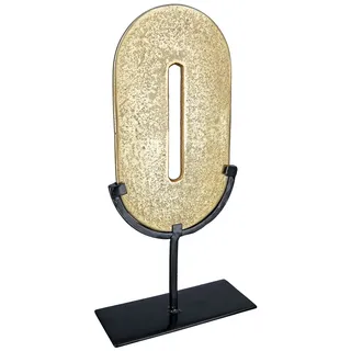 GILDE modere Deko Skulptur aus Aluminium Zero - Deko Objekt Zahl Nummer 0 Null - Farbe: Gold - Höhe 39 cm