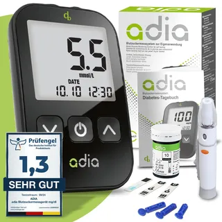 adia Blutzuckermessgerät-Set (mmol/L) zur Blutzucker-Kontrolle bei Diabetes Gerät 1 St