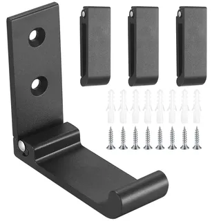 LiYiJiKeJi 4 Stück Faltbare Wandhaken zum Aufhängen, 90° Klappbare Kleiderhaken Klappbar Wandhaken, Taschenhaken, Aufhänger für Handtücher Jacke Schlüssel Küche Bad Garderobenhaken, Schwarz