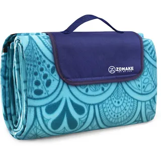 ZOMAKE Picknickdecke Pfauenblau 200 x 200 cm