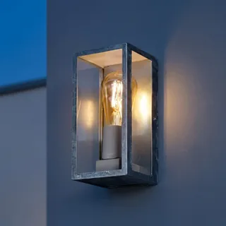 Außenwandleuchte Vintage verzinkt Aluminium E27 IP44 t:11 cm Balkon Außenlampe