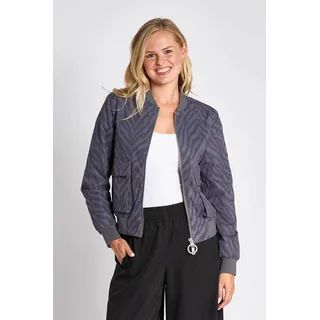 Blouson ZHRILL "ZHJULIE", Damen, Gr. S, grau (anthra), Obermaterial: 57% Polyester, 43% Baumwolle, regular fit hüftlang, elastischer Bund, Jacken Blouson, in Unifarbe