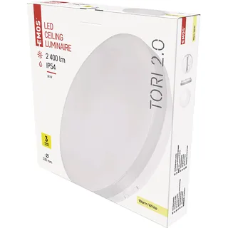 EMOS LED-Deckenleuchte TORI, wasserdichte 24 W Badlampe für Außen und Innen, 2400 lm runde Flurlampe/Badezimmerlampe, warmweiß 3000K, Deckenlampe für Flur, Bad, Küche, Ø33cm