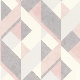 Rasch Textil Rasch Tapete 278828 - Papiertapete mit grafischem Muster in Weiß, Grau und Rosa - 10,05m x 0,53m (LxB)