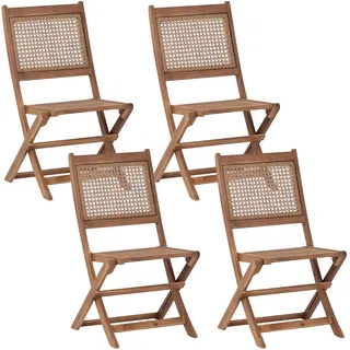 Beliani Gartenstuhl 51 x 90 x 60 cm braun 4 St.