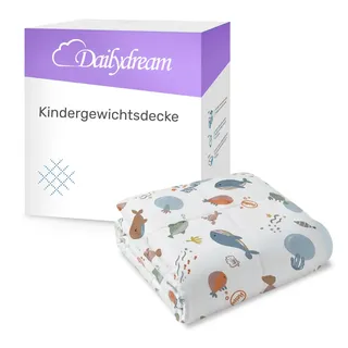 Dailydream Gewichtsdecke Kinder 90x120cm, 2,5 kg, Baumwolle, Motiv Ocean