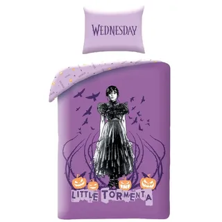 Halantex SP. z.o.o. Halantex WEDNESDAY Mittwoch LITTLE TORMENTA - Bettbezug 140 x 200 cm mit Kissenbezug 70 x 90 cm - 100% Baumwolle Mehrfarbig