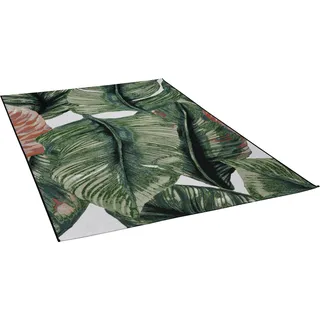 TOM TAILOR HOME Teppich "Garden Leaf" rechteckig 3 mm Höhe Flachgewebe, In- und Outdoor geeignet, Wohnzimmer, hellgrün