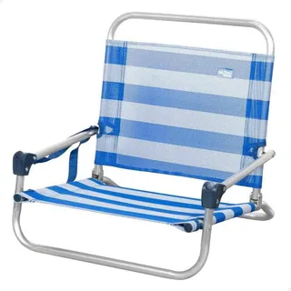 AKTIVE Klappbarer Strandstuhl, Camping, 46x44x49 cm, Sailor, Niedrige Sitzfläche, Ohne Vorderrohr, Tragkraft 110 kg, Schultertragegriff, Aluminiumstruktur, Leichte Klapp-Campingstühle (62677)