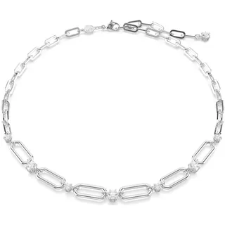 Swarovski Halskette, Weiße und Rhodinierte Damenhalskette mit Strahlenden Swarovski Constella Silberfarbene Kette 5683360 - Gr. unisize - in Silber - für Damen