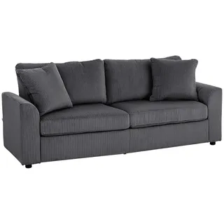 Homcom Couch Polyester 3-Sitzer Dunkelgrau