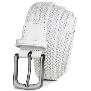Bon4Extrao Elastischer Gürtel Herren, 35mm Stretch Gürtel Herren Stoff Stufenlos Verstellbarer, Flechtgürtel für Jeans, Chino & Business, Ideal für Alltag & Reise