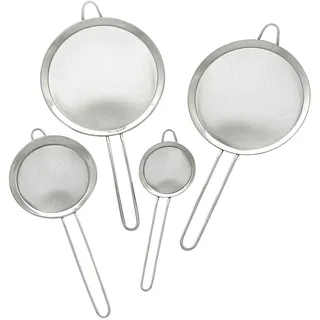 Gräwe Küchensieb-Set 4-teilig Ø 8/12/18/20 cm Edelstahl Silber