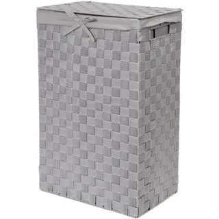 Compactor Wäschekorb, Größe L, 25x38x60 cm, Grau, Stilvoller Wäschebehälter aus Rayon-Geflecht mit Deckel
