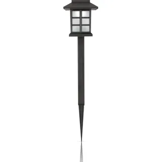 LED Solar Gartenleuchte für Außen, wetterfest IP44 spritzwassergeschützt, 38 cm Stecklampe mit Erdspieß, Beleuchtung für Terrasse - Schwarz