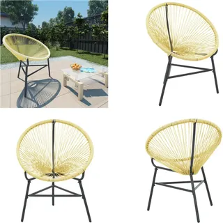 vidaXL Garten Acapulco Stuhl Poly Rattan Beige - Acapulco-Stuhl - Acapulco-Stühle - Loungesessel - Loungesessel - Beige
