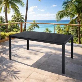 Non-Wood Gartentisch Outdoortisch Aluminium anthrazit schwarz 150x80cm - Schwarz