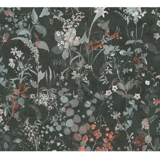 A.S. Création Vliestapete Blumen Schwarz Orange