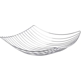 DESIGN FRÜCHTEKORB "PLATEAU" | 34 cm, Metall, silber | Früchtekorb, Deko Schale
