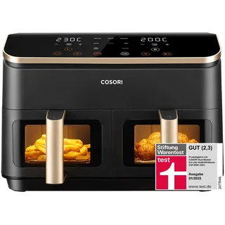 COSORI Heißluftfritteuse 2 Kammern 8,5 L Gold