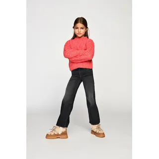 KIDS ONLY "KOGJUICY LIFE WIDE LEG DNM DCC369", Mädchen, Gr. 164, N-Gr, schwarz (washed schwarz), Denim/Jeans, Obermaterial: 99% Baumwolle, 1% Elasthan, unifarben, relaxed fit knöchellang, Jeans