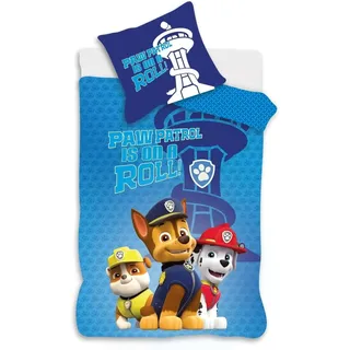 Paw Patrol Baby Bettwäsche 100 x 135 cm 100% Baumwolle | Wendbare Baby-Bettwäsche | Naturbaumwolle weich atmungsaktiv | Nickelodeon | Jungen 0-3 | Kinderbett | Maschinenwaschbar