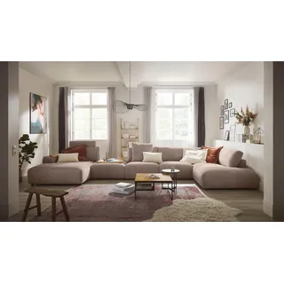 Musterring Wohnlandschaft "Lucia viel Platz, bequem, U-Form" Cord-Bezug, inklusive Kopfstütze, Gesamtbreite 524 cm, taupe