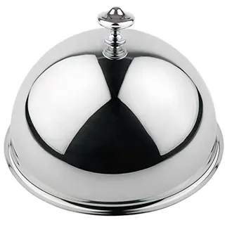 APS Glocke, Cloche, Edelstahl 18/8 Haube, außen hochglanzpoliert, innen matt poliert, mit verchromten Griff, 29,5 x 29,5 cm, Höhe 16,5 cm