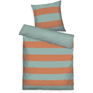 Tom Tailor BOLD STRIPES Orange/Türkis 135 x 200 cm + 80 x 80 cm