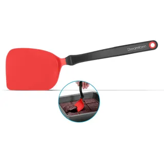 Dreamfarm Mini CHOPULA Nylon Pfannenwender | Rot | Flexibler Pfannenwender Kunststoff | Zum Wenden und zerteilen ihrer Pfannengerichte | Hitzebeständig bis 250°C | Spülmaschinenfest | BPA frei
