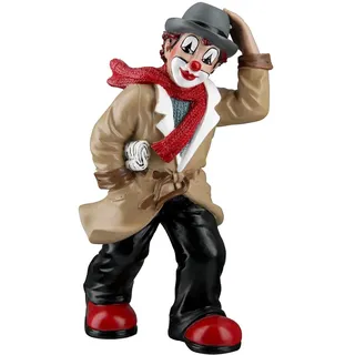 GILDE Clown Stürmische Zeiten aus Kunstharz - Deko Figur Sammlerfigur - 15 cm hoch, Mehrfarbig
