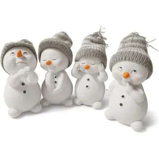 khevga Weihnachtsdeko Deko-Figuren Schneemann im 4er Maße ca. 6x6x11 cm