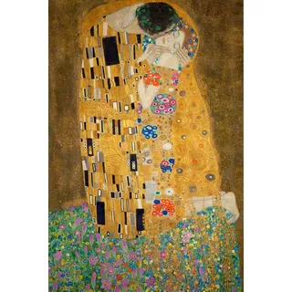 Reinders! Holzbild »Deco Panel 60x90 Gustav Klimt - the kiss«, goldfarben