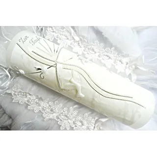 Taufkerze Kommunionkerze Junge Mädchen 250/70 mm VT-45 inkl. Zubehör für selbstbeschriften