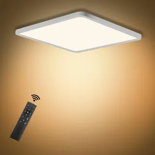 SUNZOS Deckenlampe Led Deckenleuchte Dimmbar 36W, 3000K/4500K/6500K 30cm Panel Dimmbar für Lampe Wohnzimmer, Schlafzimmer, Küchenlampe, Esszimmer, Badezimmer, Led Lampen Deckenlampen