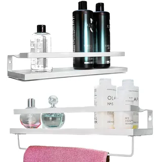 ONYXONE® 2er Set Wandregal Holz aus Kiefer/Küchenregal/Schweberegal/hängeregal/Regalbrett mit Handtuchhalter/Gewürtzregal/Holzregal für Badezimmer, Küche, Schlafzimmer, Wohnzimmer & Dekor