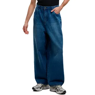 Urban Classics Tapered Heavy Ounce Baggy Jeans - Mid Deep Blue - 36