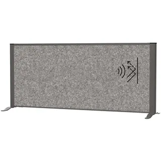 MAUL Tisch Trennwand Akustik MAULconnecto 120x50 cm | Raumteiler für Schreibtisch, Sideboard | Raumtrenner mit Standfüßen | Akustikvlies (4000 g/m2) als Sichtschutz und Schalldämmung