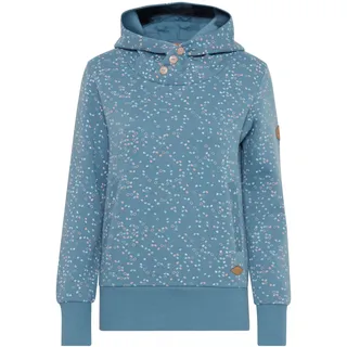 Kapuzenpullover OXMO "Hoodie OXBeate", Damen, Gr. S, blau (blaustone), Obermaterial: 55% Polyester PES. 45% Baumwolle CO., Pullover Kapuzenpullover