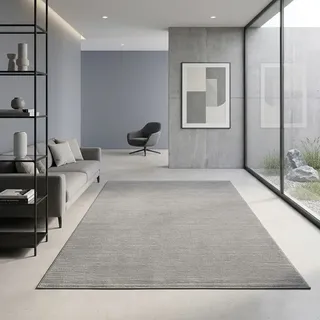 Sehrazat LIMA Kurzflorteppich 100 x 300 cm Grau