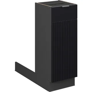 Vicco Kücheninsel Fame-Line, 30 cm ohne Arbeitsplatte, Schwarz gestreift/Anthrazit - Schwarz, Dunkelgrau