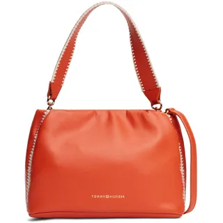 Schultertasche TOMMY HILFIGER "TH SOFT SUMMER MINI BUCKET", Damen, Gr. B/H/T: 27cm x 16cm x 8cm, orange, Lederimitat, Textil, unifarben, Taschen Schultertasche, Damen Umhängetasche, Minibag, Clutch mit abnehmbarem Umhängeriemen