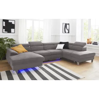 Cotta Wohnlandschaft »Komaris«, U-Form, B: 320 cm« mit Bettfunktion, Bettkasten & Licht,