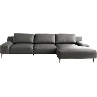 Designwerk Ecksofa DESIGNWERK "Forma L-Form, zeitloses Designsofa mit aktuellem Fuß", grau (steel), B:344cm T:162cm, Leder;Struktur 98% Polyester, 2% Acryl, Sofas, Ecksofa, in hochwertiger Verarbeitung & tollem Sitzkomfort
